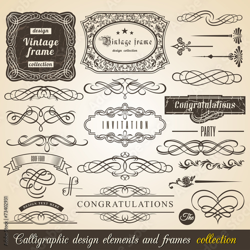 Typographic Elements, Vintage Labels, Ribbons, illustration