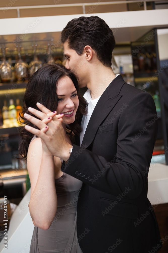 Cute couple slow dancing together Cute couple slow dancing together