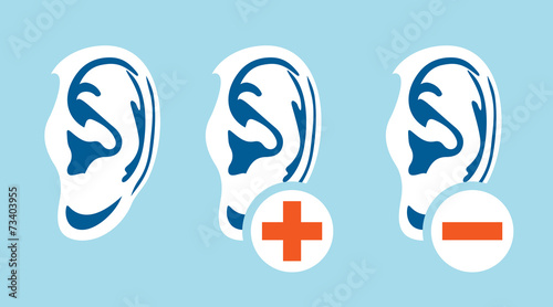 Ear hearing problem icons