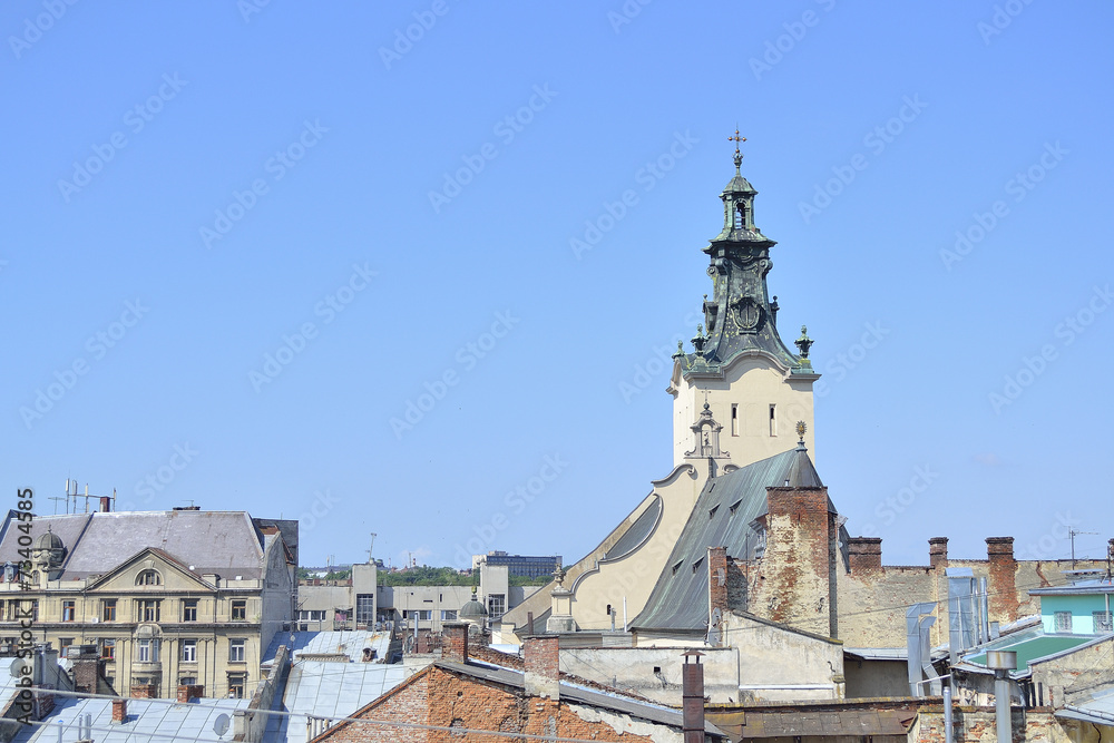 Fototapeta premium high broach of catholic cathedral