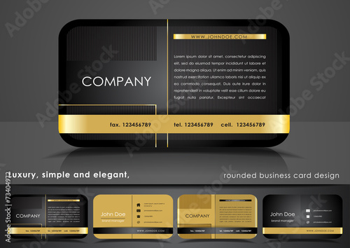 Business card in black and gold color