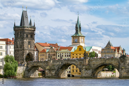 Fényképezés View of the Charles Bridge in Prague, Czech Republic