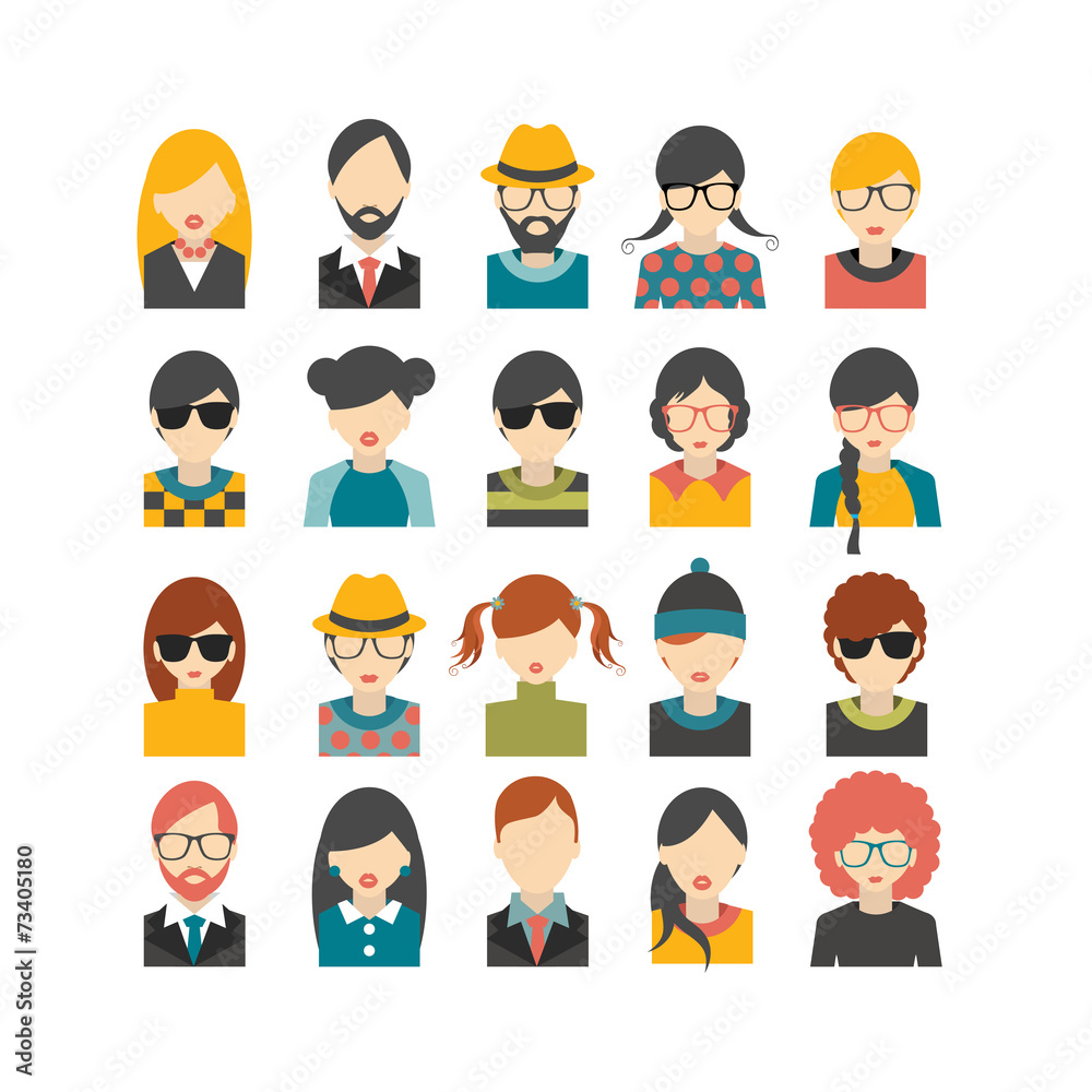 Big set of avatars profile pictures flat icons. Big set of avatars profile pictures flat icons.