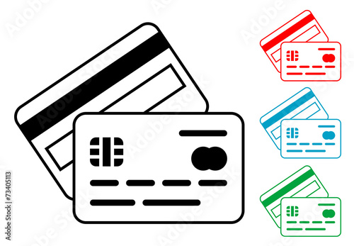 Pictograma pago con tarjeta con varios colores.