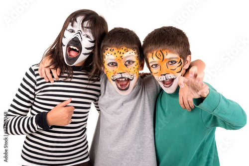 Children with face painted