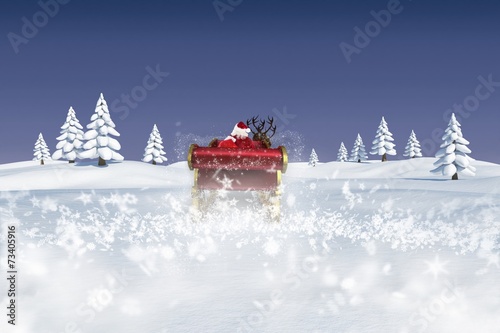 Composite image of santa flying his sleigh © WavebreakMediaMicro