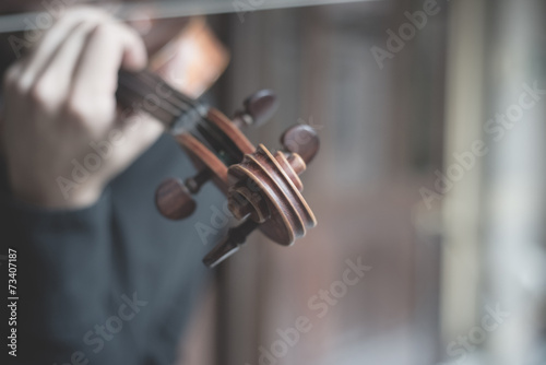 young handsome blonde violinist