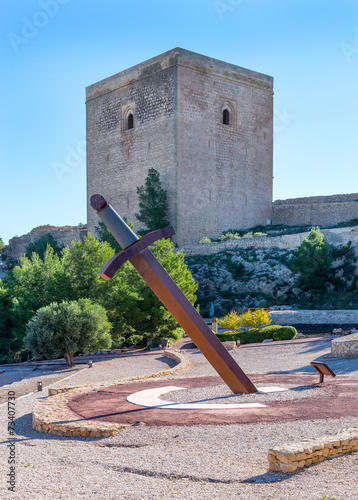 Sword Sun Dial at Lorca Castle, Murcia Province, Spain photo