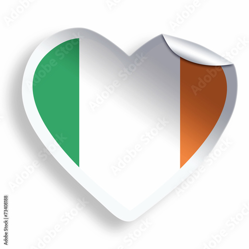 Free Download Heart sticker with flag of Ireland isolated on white - GFXLoad