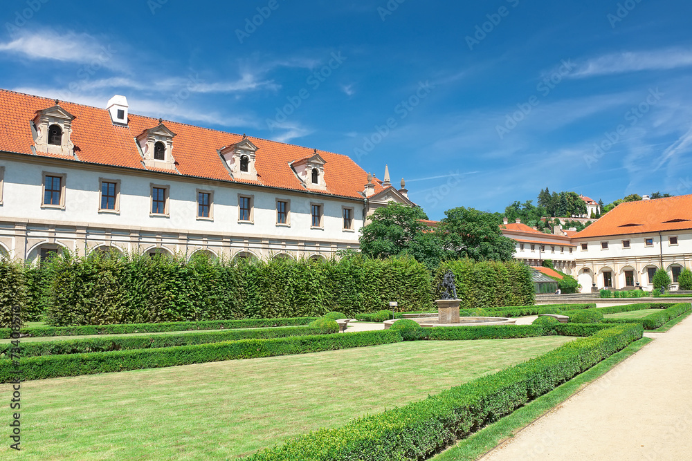 Czech Republic: Wallenstein Riding Hall in baroque garden.
