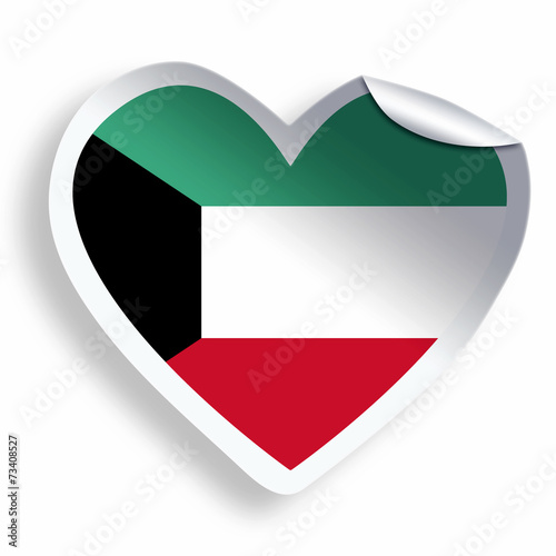 Heart sticker with flag of Kuwait isolated on white Free Download Heart sticker with flag of Kuwait isolated on white - GFXLoad