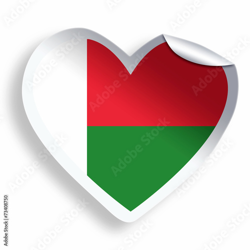 Heart sticker with flag of Madagascar isolated on white Free Download Heart sticker with flag of Madagascar isolated on white - GFXLoad