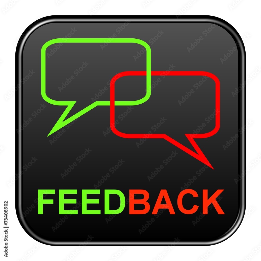 Naklejka premium Schwarzer Button: Feedback