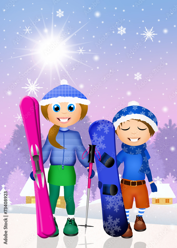 children skier children skier