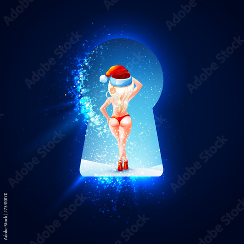 Naked girl in the keyhole