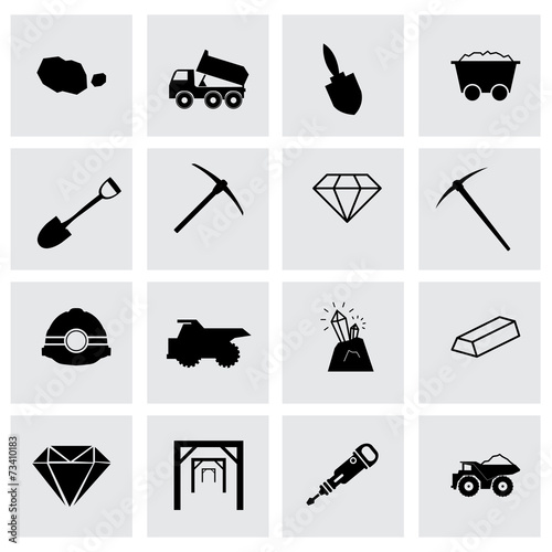Vector mining icon set