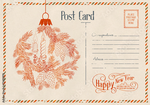 Backdrop of postal card.
