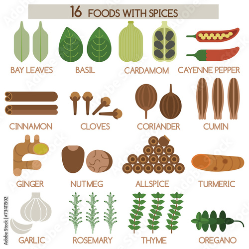 Sixteen foods of spices