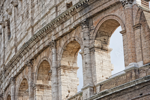 Canvas Print rome colosseum arches detail