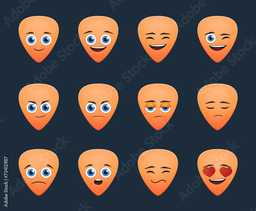 cute guitar pick  avatar expression set