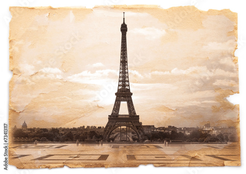 cartolina retro della Tour dal Trocadero #73413117
