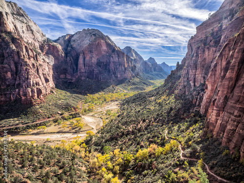 Zion National Park from tha path to Angels landing  Utah