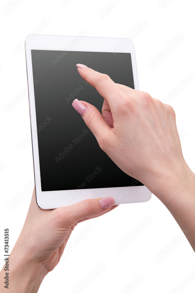 tablet in hands
