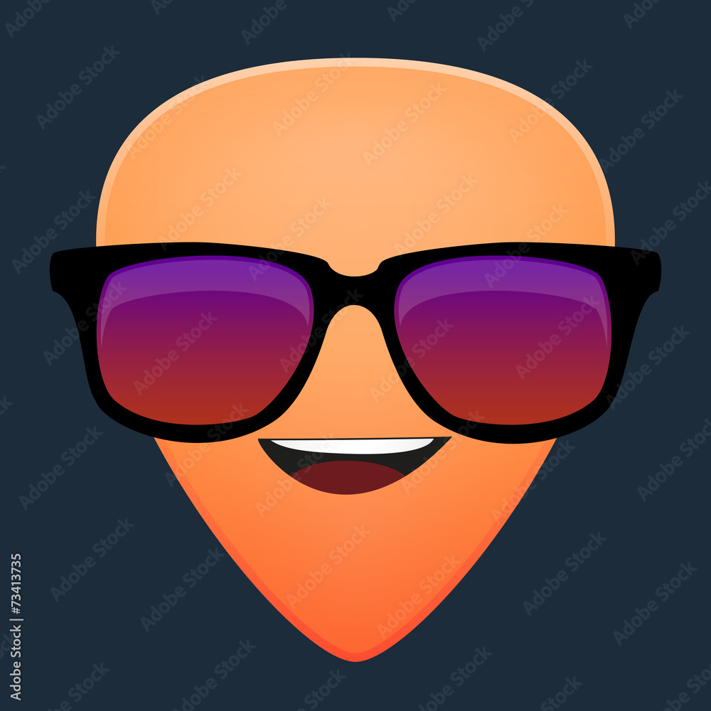cute guitar pick avatar wearing glasses