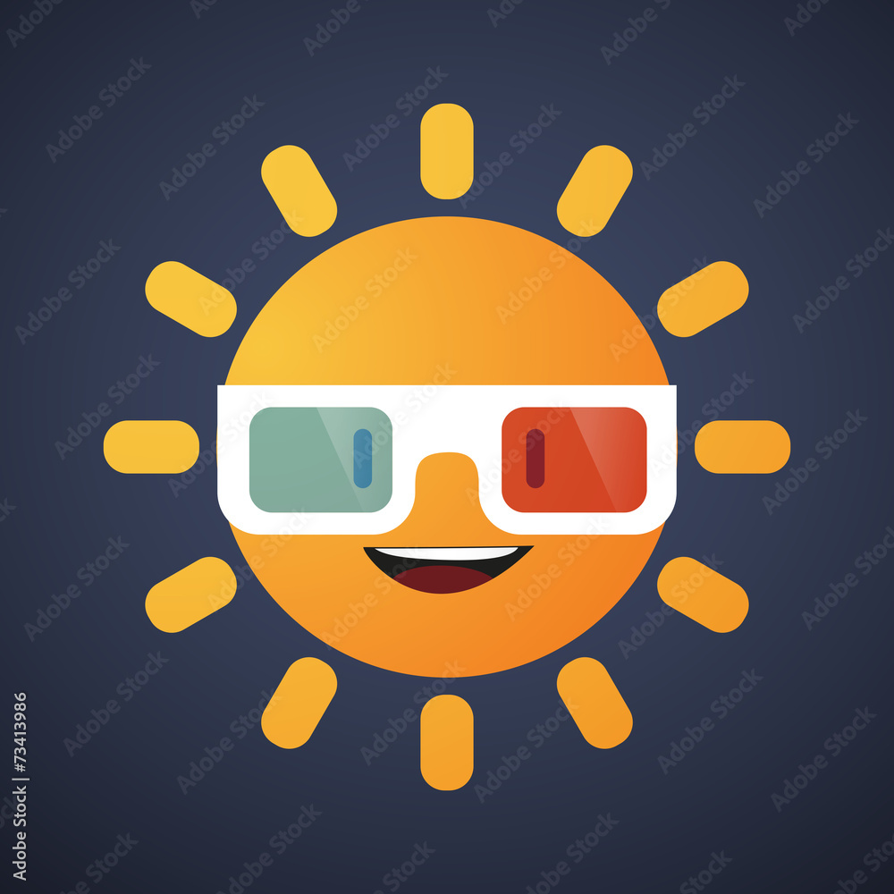 cute sun avatar wearing glasses