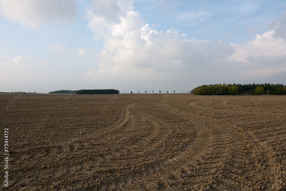 Autumn plowed field - Czech Republic