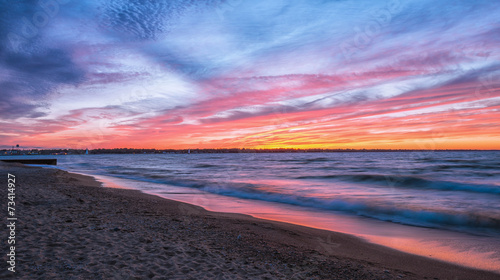 Sunset Fire on Huron