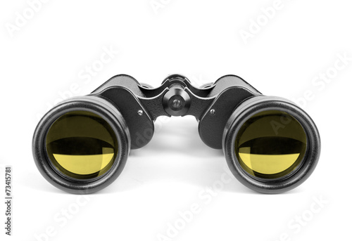 Black binoculars isolated on white.