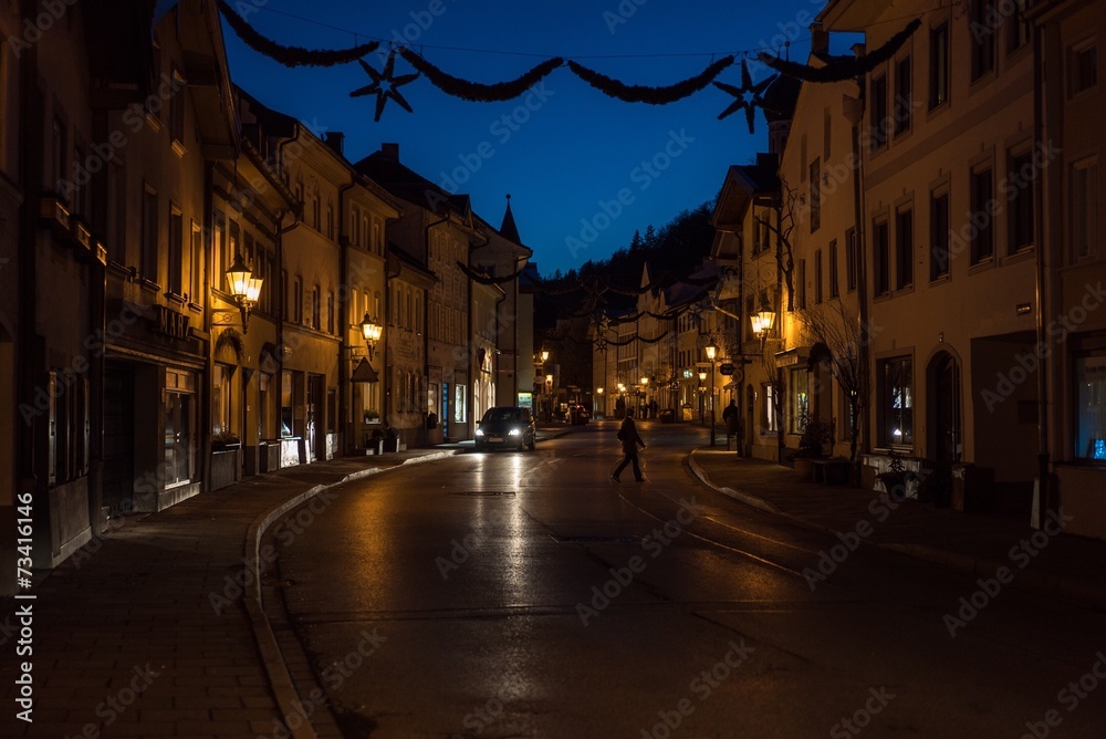 Wolfratshausen Altstadt bei Nacht