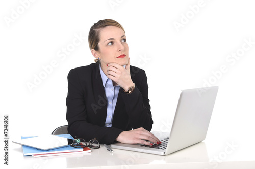 Wallpaper Mural attractive businesswoman thinking distraught while working Torontodigital.ca