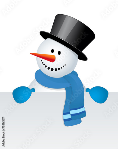 Snowman with white blank