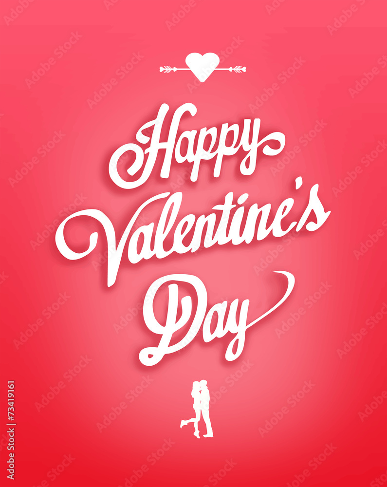 Happy valentines day vector with kissing couple