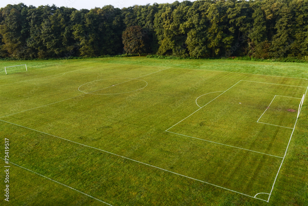 Fototapeta premium Birds Eye View of a football pitch