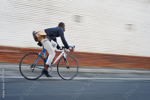 riding bike black man