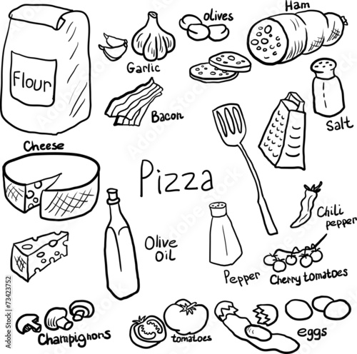 Pizza doodle set