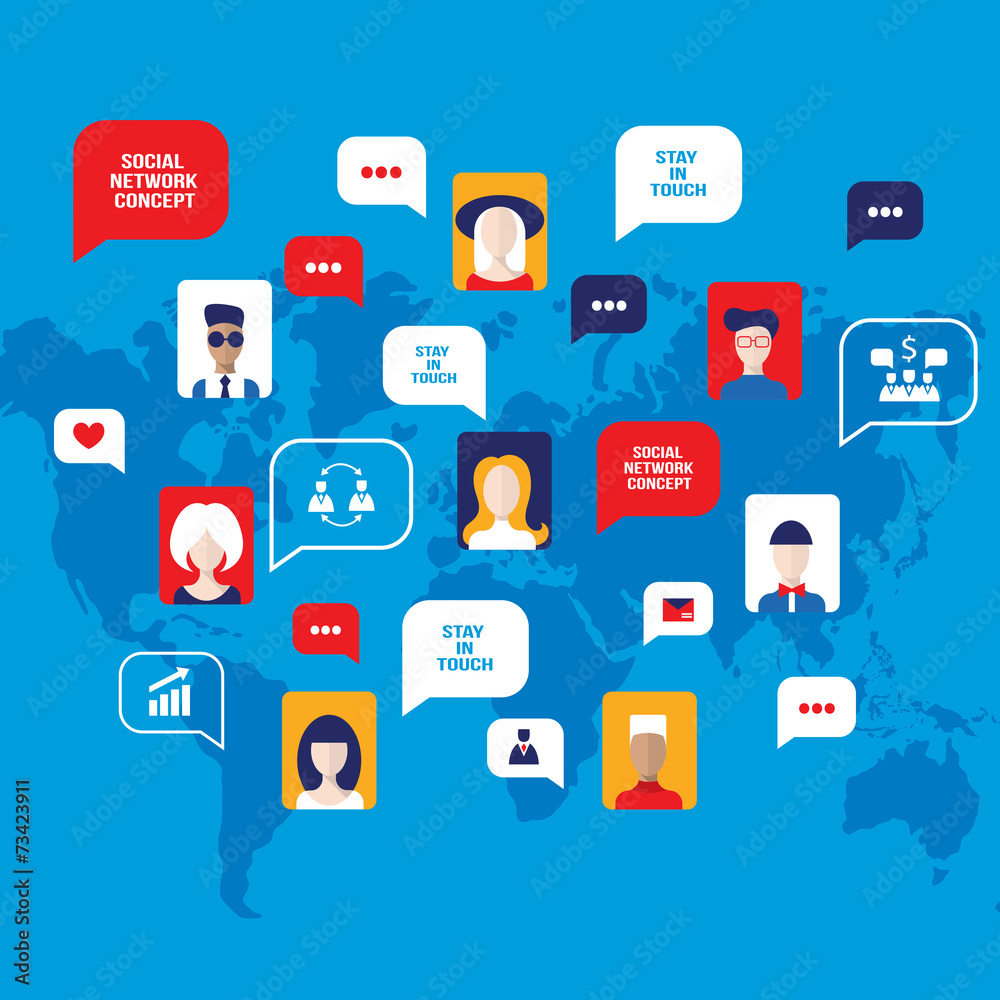 Social network Technology Business and Communication concept Social network Technology Business and Communication concept