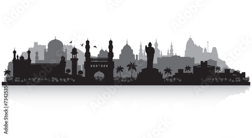 Hyderabad India city skyline silhouette photo