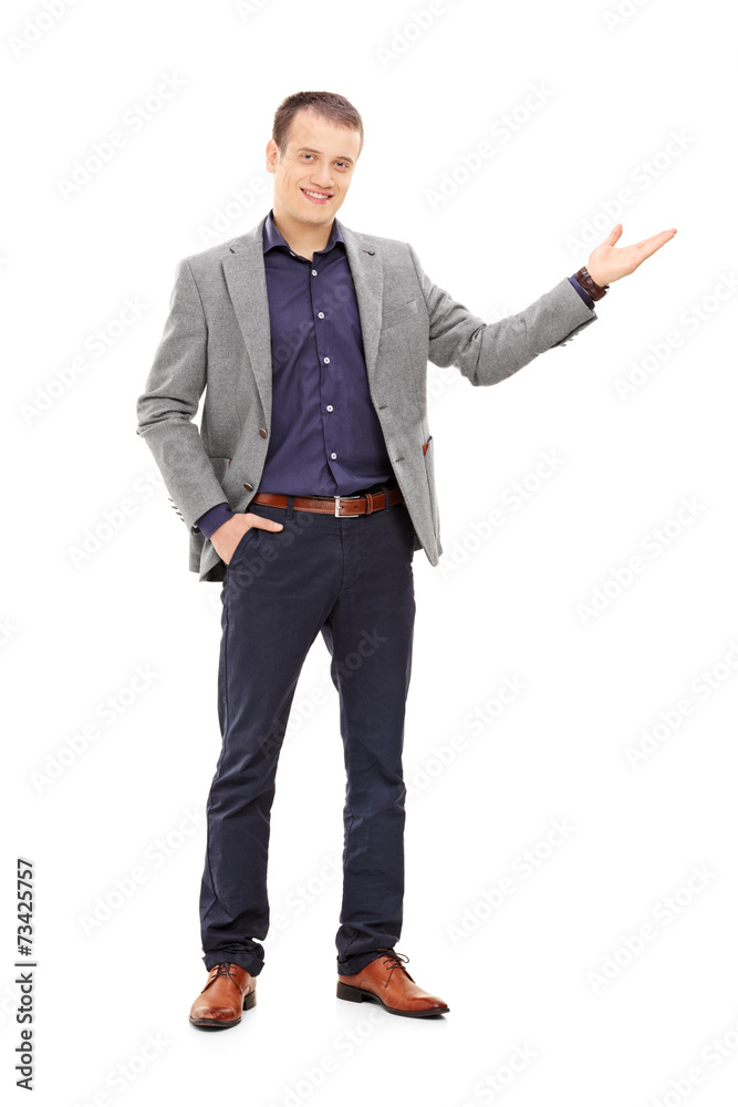 Elegant man gesturing with his hand Elegant man gesturing with his hand