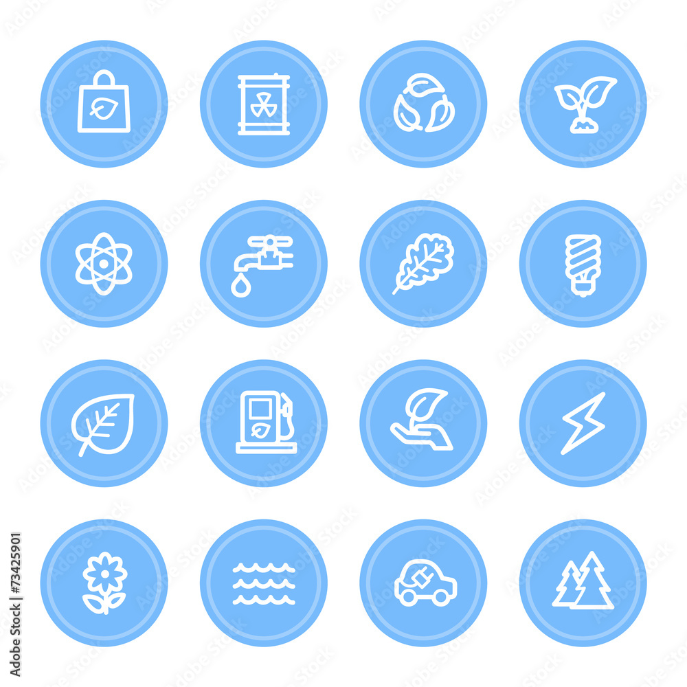 Green ecology web icons set Green ecology web icons set