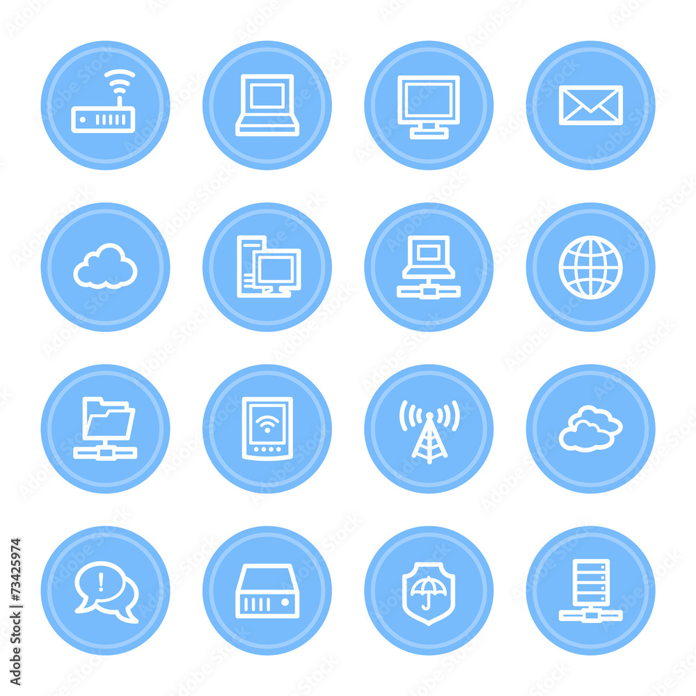Cloud computing & internet icons set