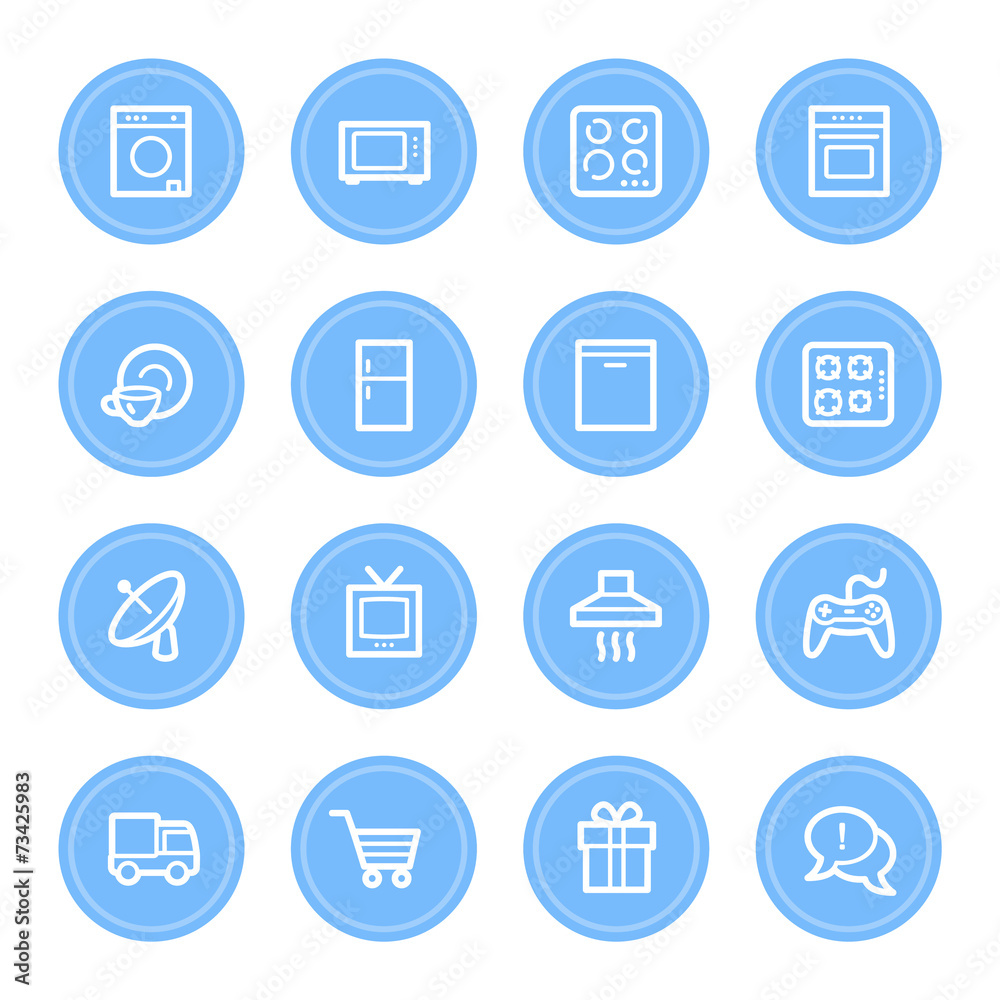 Home Appliance web icons set