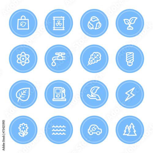 Green ecology web icons set