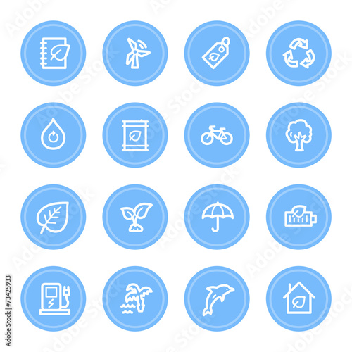 Green ecology web icons set