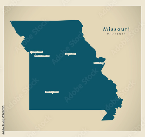 Modern Map - Missouri USA