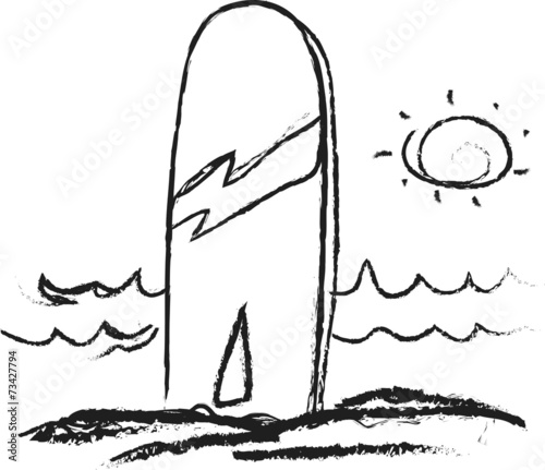 doodle surfboards on beach