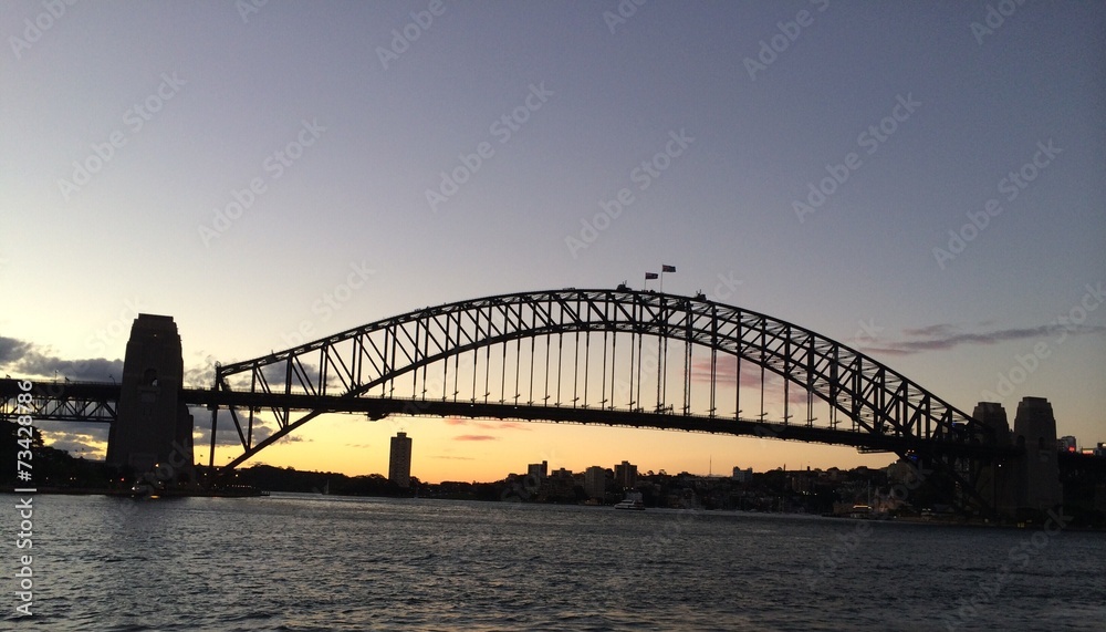 Puente de Sidney al ocaso